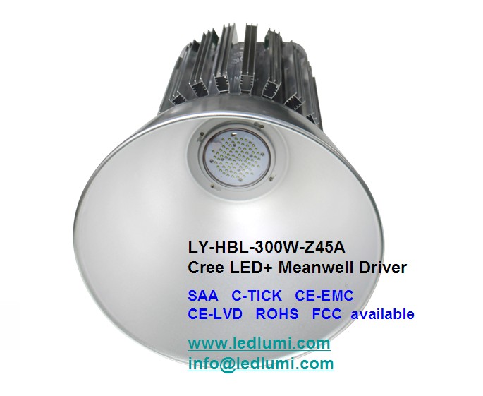 Liangyang 300W SAA Cree led high bay light with 45° Bean Angle