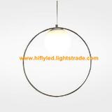 HIFLY Circle LED Pendant  Light with Opal Glass shade