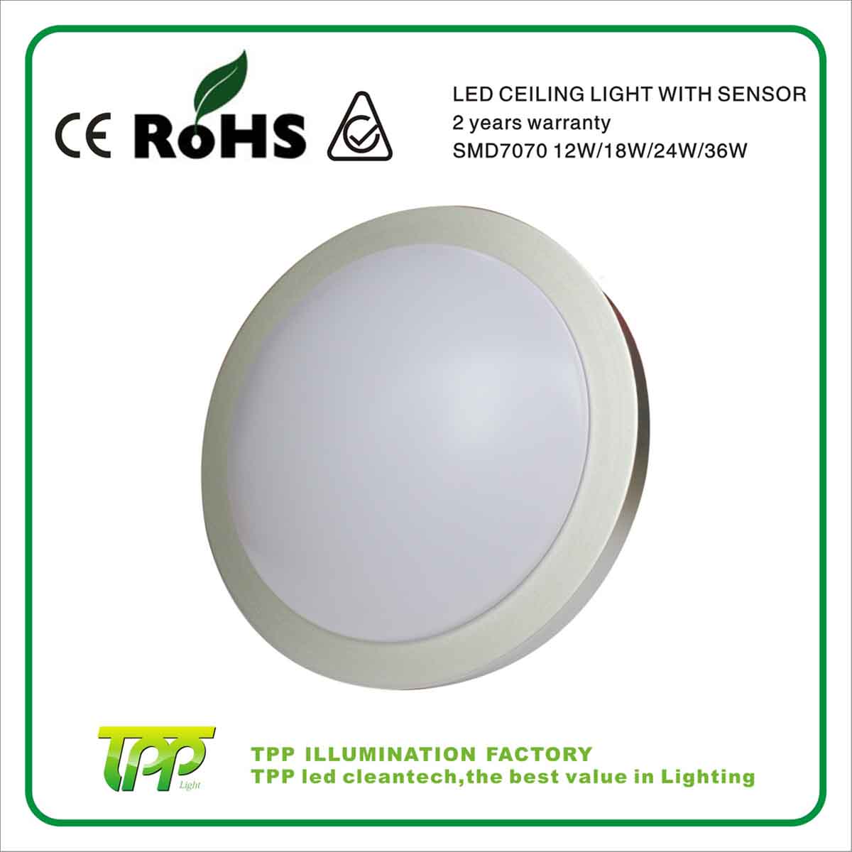 Hotsale 12w led ceiling light remote control with microwave sensor