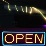 glow fiber optic lighting for open sign lights