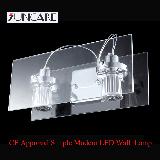 Adjustable angle of illumnation tempered glass LED wall lamp