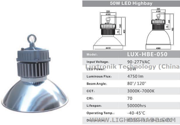 50W LED High Bay Indoor Industrial Lighting