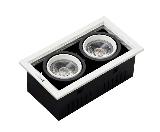 Sharp 2x12W Recessed Rectangle COB LED Grille Light with SAA CE ROHS