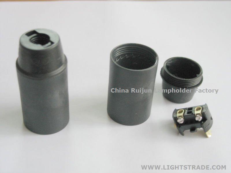 RUIJUN E14-SD02 PLASTIC SMOOTH SKIRT E14 LAMP HOLDER