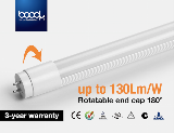 Rotatable end cap up to 130lm/w CE ROSH SAA C-TICK approved led tube light
