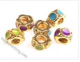 Mixed Color Zincy Alloy Large hole beads with Enamel 004