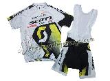 2011 Scott WhiteYellow Cycling Jersey and Bib Shorts Set