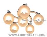 Hot Sale New Design 6 Sockets Round Glass Ceiling Light, Ceiling Lamp