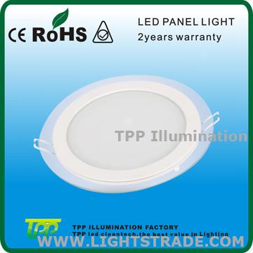 12w LED panel light with glass cover