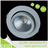 New design 30W LED Aluminum COB recessed down lights adjustable cob downlight