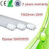 Epistar SMD2835 120leds 1500mm 25W of SMD led t8 tube lamp with 3 years warranty