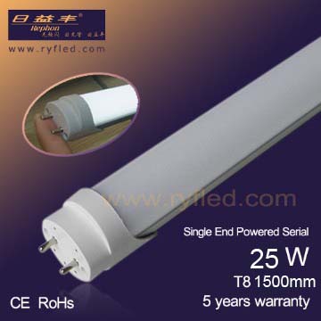 5 years warranty Single End Powered 5ft 1500mm 25W led tube