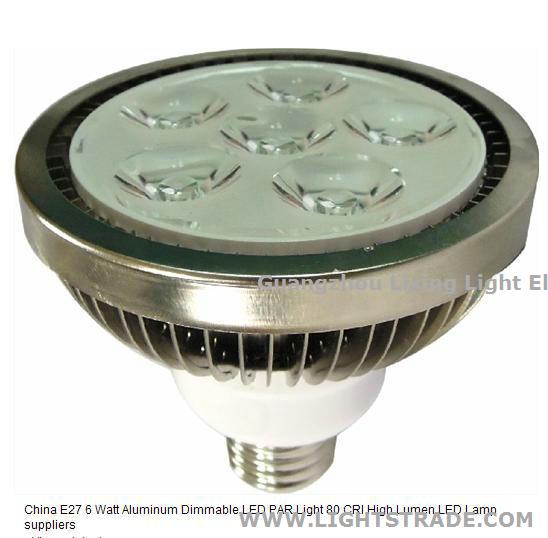 E27 6 Watt Aluminum Dimmable LED PAR Light 80 CRI High Lumen LED Lamp