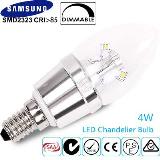 LED Clear Bent-Tip Candle Bulb 4W E14 2700K 110-220V