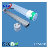 Transparent or Milky Plastic Extrusion T8 tube light parts for indoor lighitng