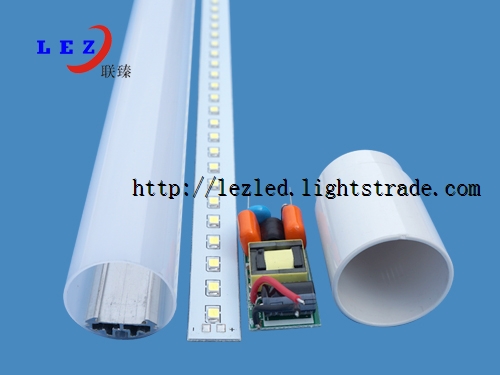 Clear Or Milky Plastic extrusion 1200mm t8 tube light parts for led lighting