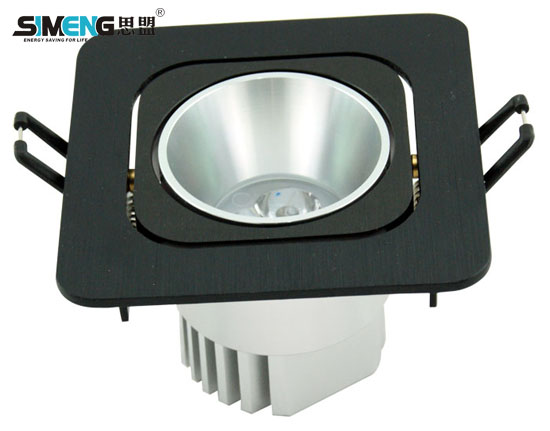 Square 1 head LED 3*1W high quality anti dazzle ceiling lamp shell package Simeng finished