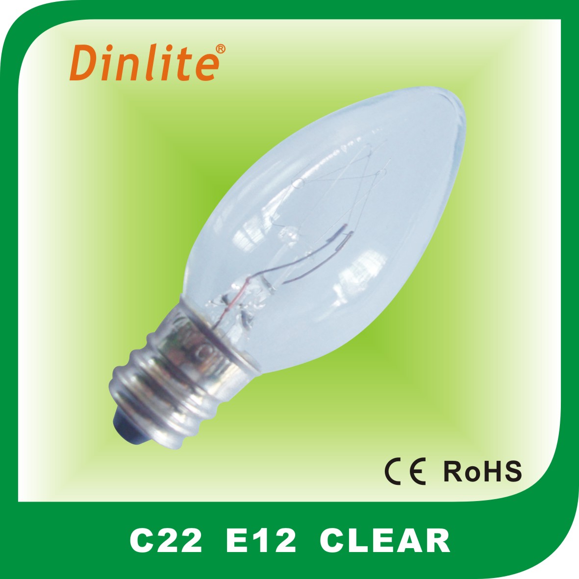 C22 E12 Clear Candle Bulb Decorative Light 