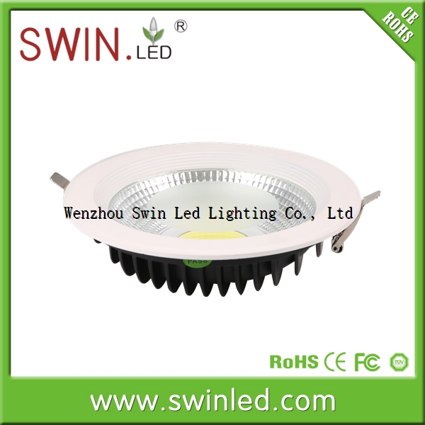 Dimmable PF>0.9 COB 30W epistar chip led downlight 