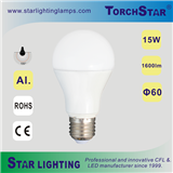 High lumen Aluminum material LED A60 bulb