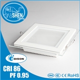 Glass led panel light 12W square with CRI85