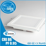 Glass led panel light 18W square with CRI85