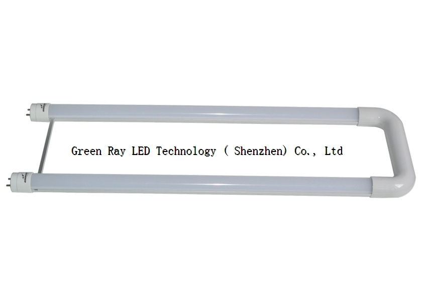 T8 U LED tube,(Φ25.4×615)×2 gap 150mm, 15W, 80Ra 100lm/W, 3 years warranty