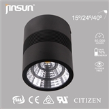No flickering cylinder Surface mounted COB led downlight 20w/30w/50w white / black housing 