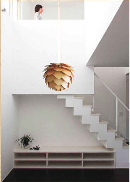 Modern wood pendant lamp natural timble