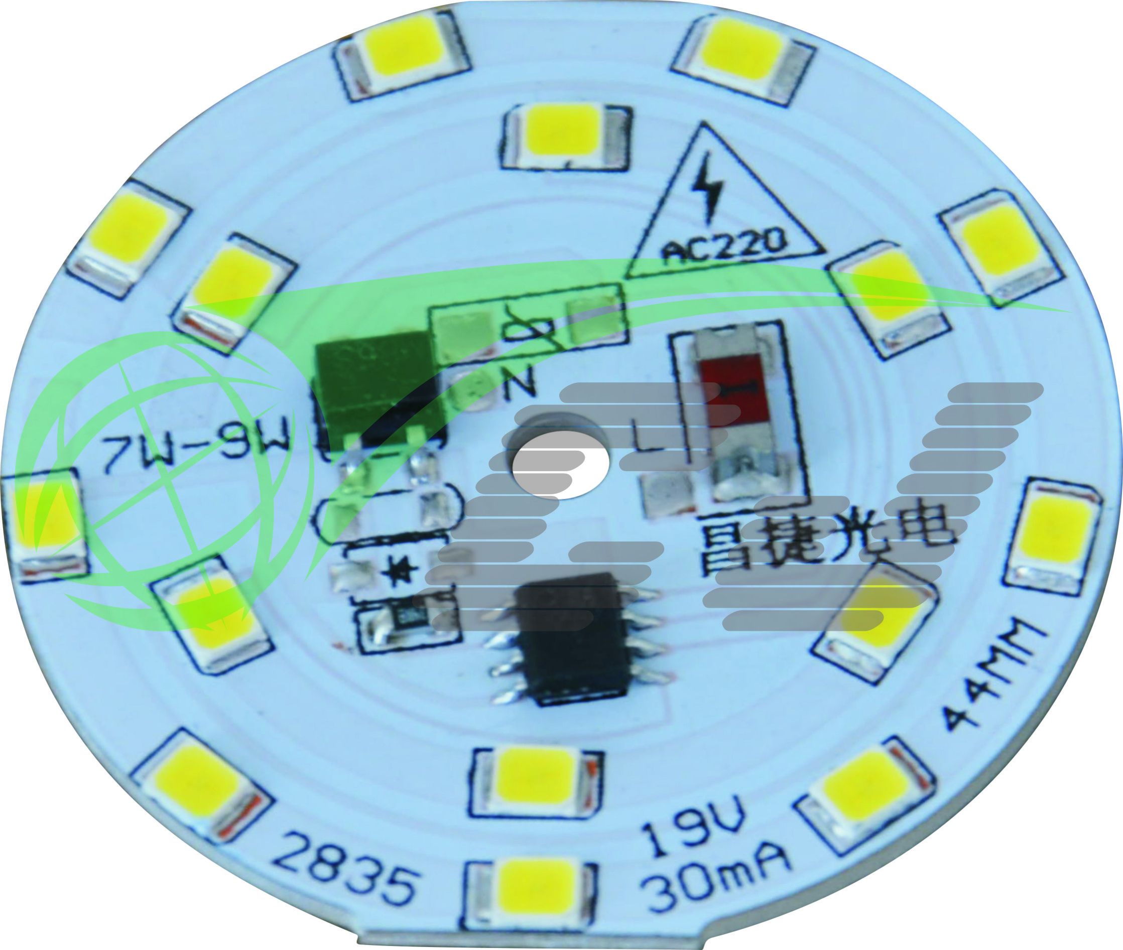 Compact Direct AC line LED module with high PF and low THD performance 9W LED bulb lamp