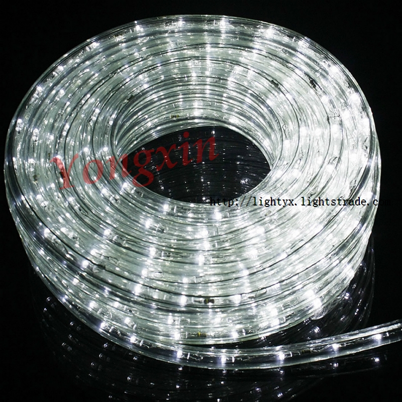 Hollow Clear White Led Rope Light Waterproof