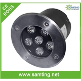 6 Light 6W 300lm Aluminium Ally Silver LED Underground/lawn Light IP68 Waterproof