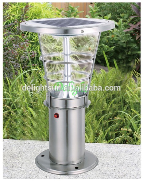 High Lumen Garden Solar Fence Post Lights Lamp Post Stainless Steel Solar Post Light (DL-SPS01B)