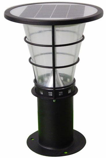 Outdoor High Lumen 3W LED Black Solar Lamp Post Decorative Garden Lamp Post Light (DL-SPS01B)