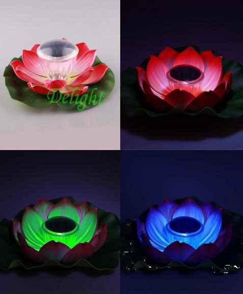 Color Changing Solar Garden Flower Light Solar Floating Flower Light Solar Lotus Light (DL-SD009)
