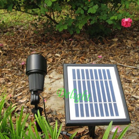 Aluminum Head Light Solar Panel Outdoor Led Pillar Lamp Spotlight Garden Stake Lighting (DL-SFT08)