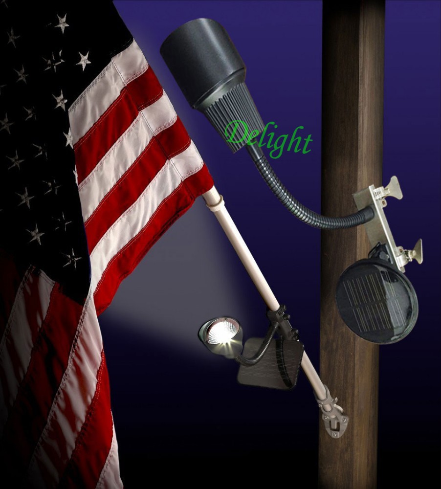 Super Bright Led Solar Flag Night Light Ideaworks Solar Powered Flag Pole Light (DL-SF22)