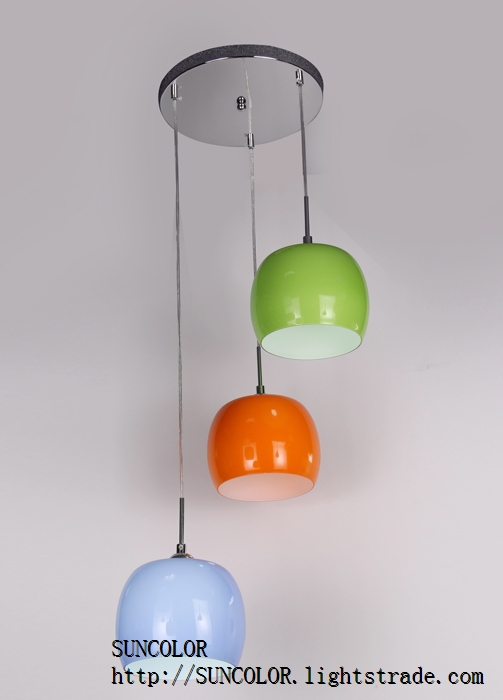Modern concise glass pendant lamp