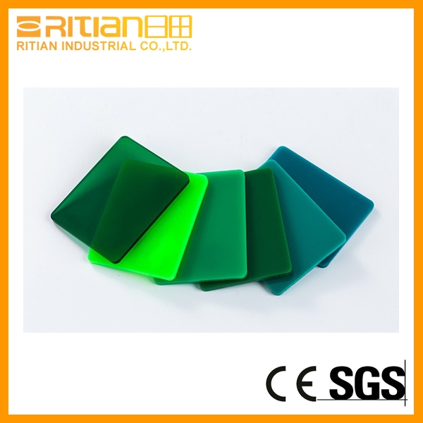 Green PMMA sheet colored cast acrylic sheet
