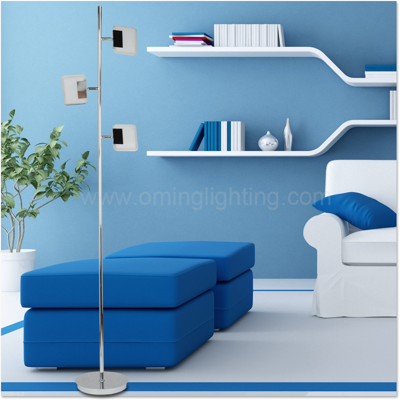 F54203 3 lights iron and frosted acrylic LED floor lamp