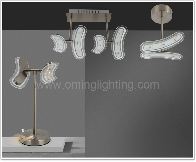 T53652 2lt LED metallic table lighting fixture