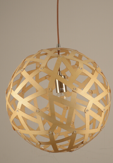 Round wooden pendant lamp artistic