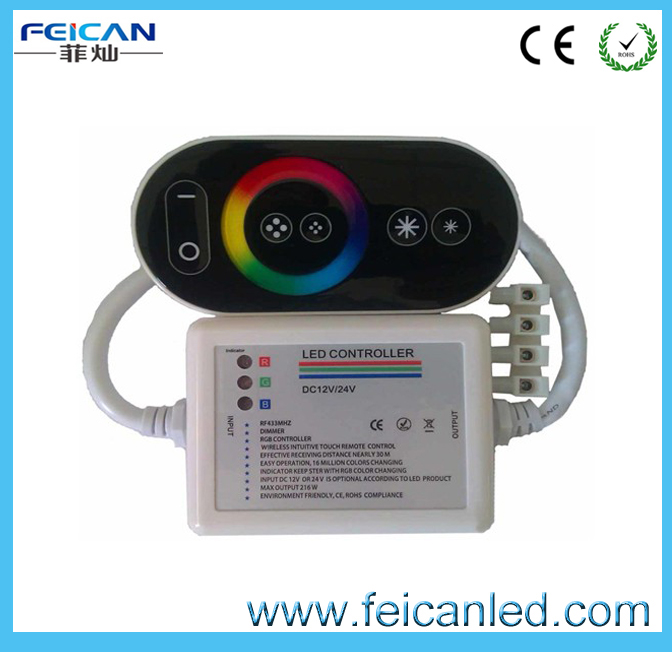 Led Rgb Controller Touch Panel Wireless RF Remote Controller 12V Touchable 6Key for RGB Strip , wall