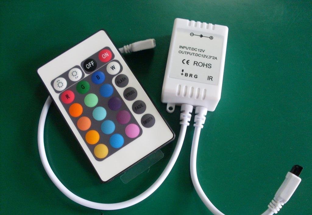 SMD LED Strip Light Controller, 24key remote IR wireless led controller for lexible light strip, wal