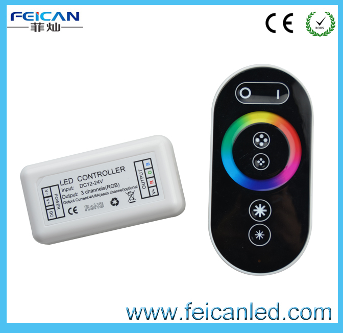 LED RF Wireless full touch LED RGB controller RF controller/DC12/24V 6keys RF Full Color RGB LED Tou