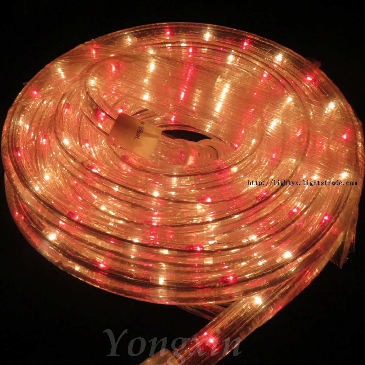 220V Red and White Round Rice Bulb Rope Light