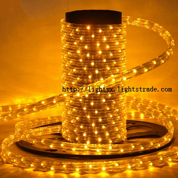 Yellow 3 Wires Flat LED Rope Light/ Christmas Led Lights
