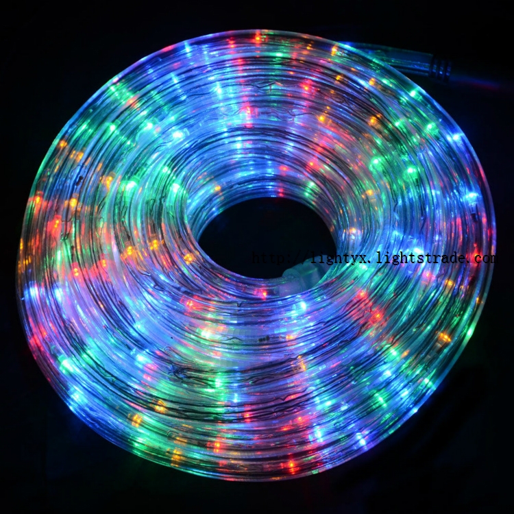 220V Multi-color Round 3 Wires Led Rope Light with Chasing Effects