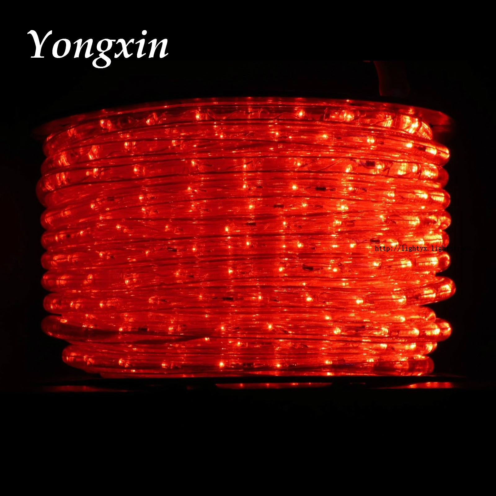 Red Hollow Round 2 Wires Led Neon Rope Light for Festival Decoration