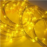 Yellow Hollow Round Led Rope Light with Crystal Clear PVC Tube
